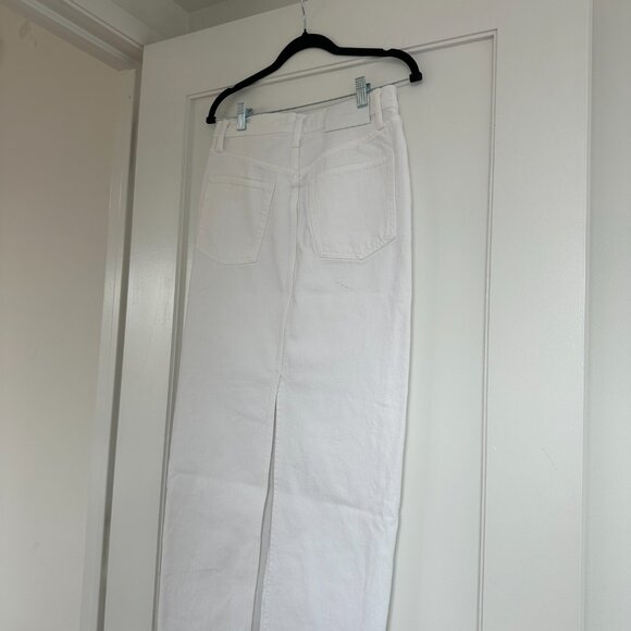 NWT Wardrobe NYC Denim Column Maxi Skirt White Sz 27 Back Center Slit - Picture 10 of 12